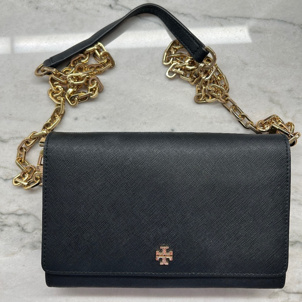 Tory Burch Black Crossbody Bag with Gold Chain - Picture 2 of 8
